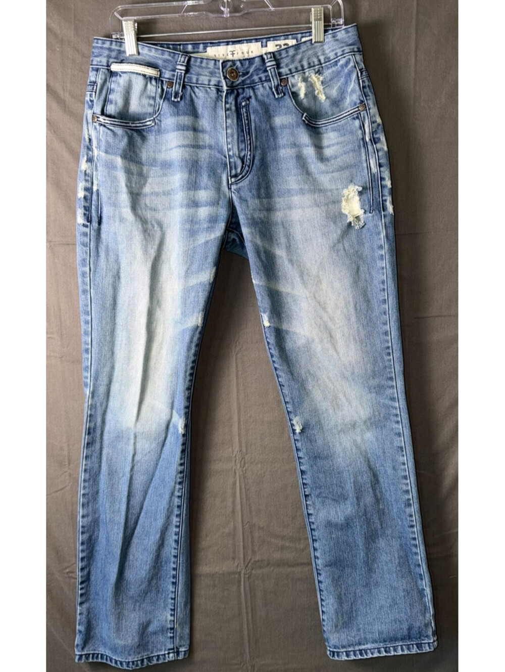 Five Four Original Straight Distressed Jeans Light Wash Mens Size 32